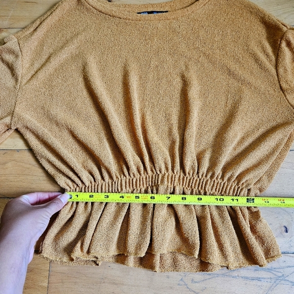Zara Mustard Yellow Knit Blouse - Picture 7 of 13
